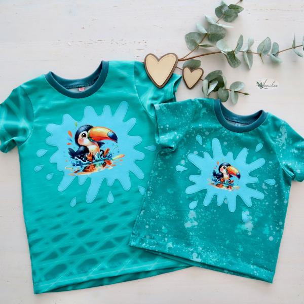 Bügelbild süßer Tukan Pfütze