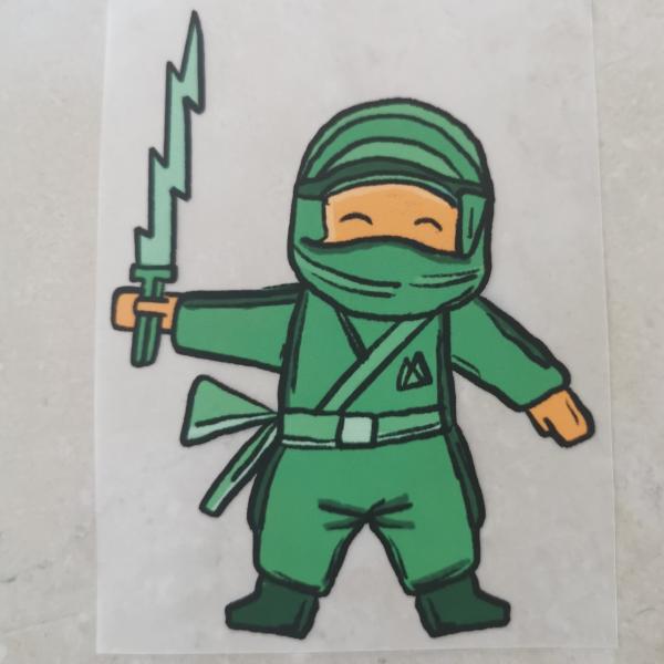 Bügelbild Ninjakämpfer grün