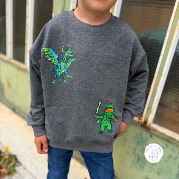 Bügelbild Ninjakämpfer grün