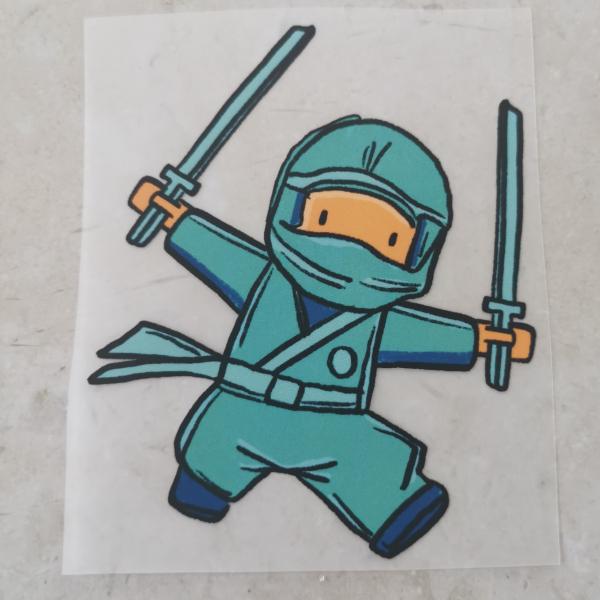 Bügelbild Ninjakämpfer türkis