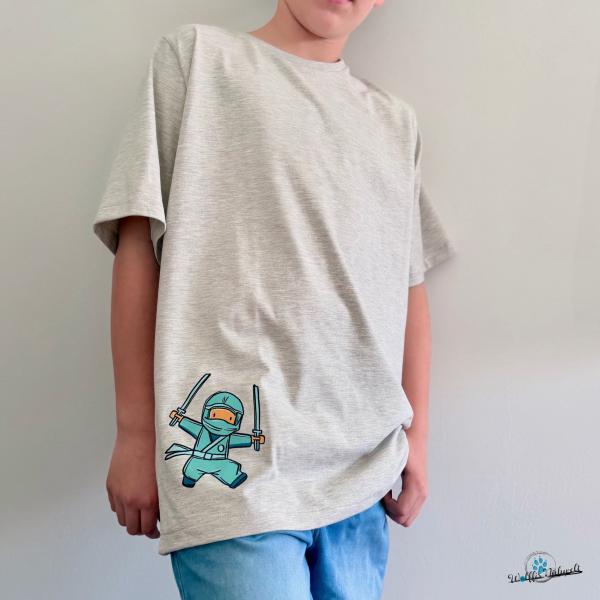 Bügelbild Ninjakämpfer türkis