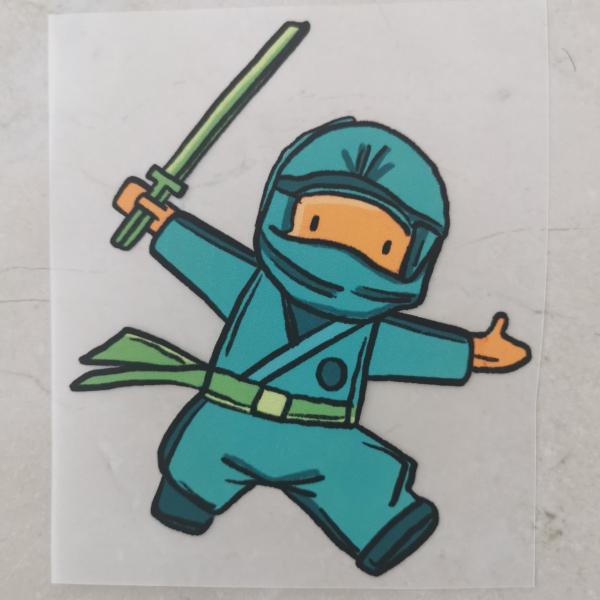 Bügelbild Ninjakämpfer türkis-grün