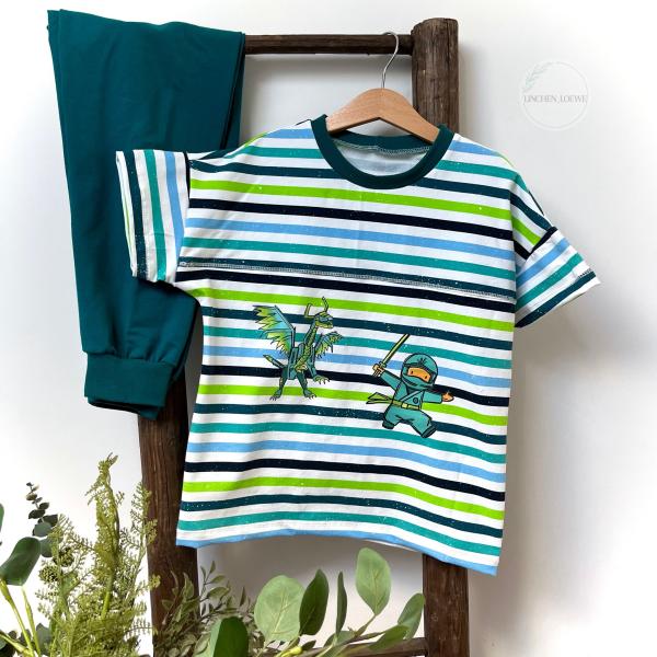 Bügelbild Ninjakämpfer türkis-grün