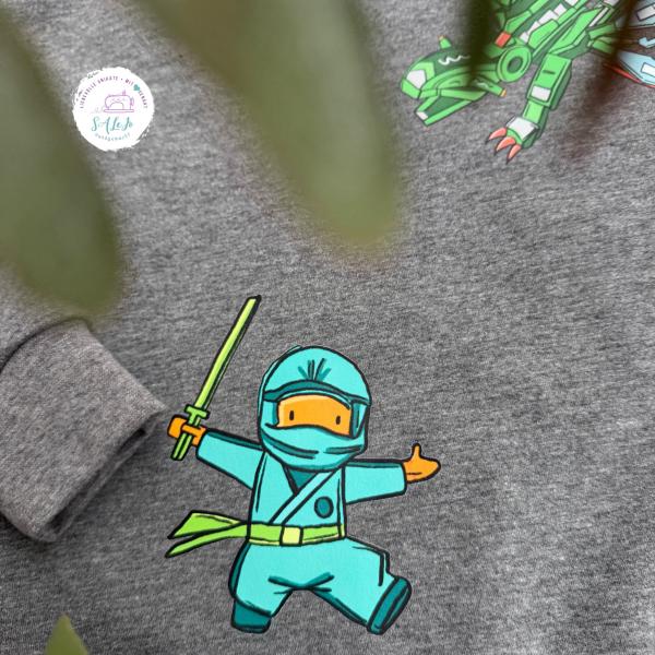 Bügelbild Ninjakämpfer türkis-grün