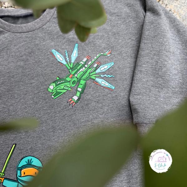 Bügelbild grüner Ninjadrache