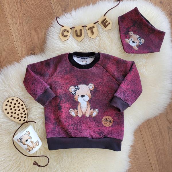 Bügelbild süßer Bär sitzend Schleife