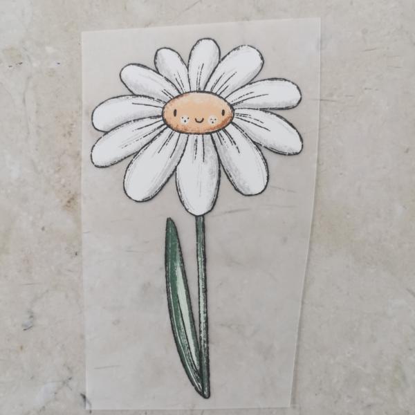 Bügelbild Blumenliebe weiß