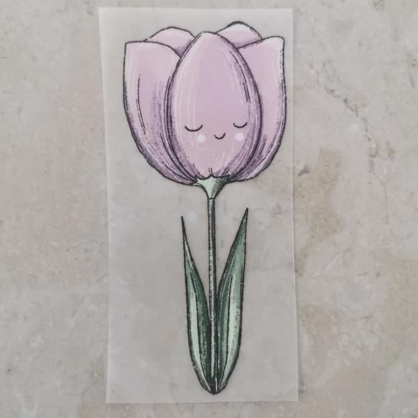 Bügelbild Blumenliebe Tulpe flieder