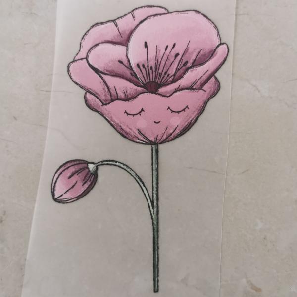 Bügelbild Blumenliebe rosa