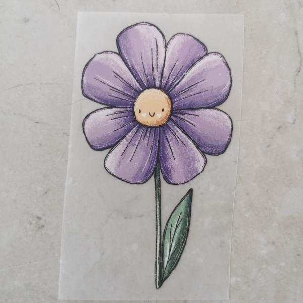 Bügelbild Blumenliebe lila