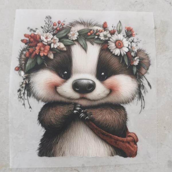 Bügelbild floraler Boho-Dachs