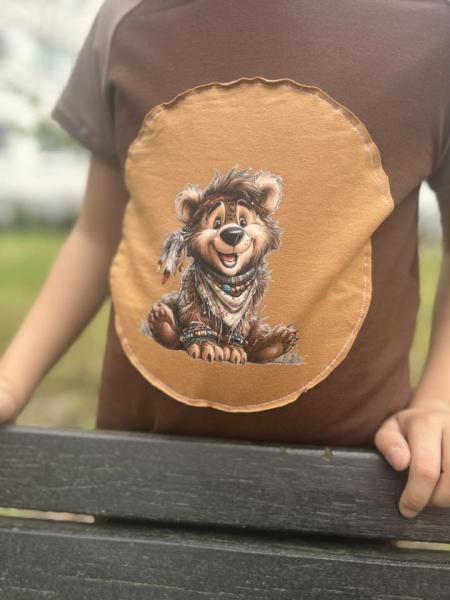 Bügelbild Bär Halstuch bunt