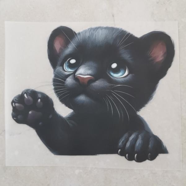 Bügelbild süßer Panther spielend