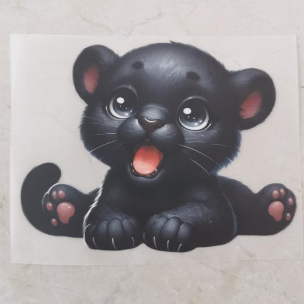 Bügelbild süßer Panther liegend