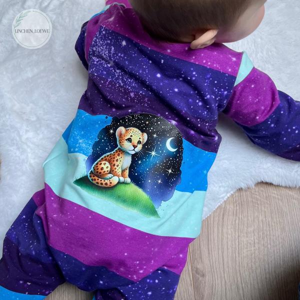 Bügelbild süßer Leopard Nachthimmel