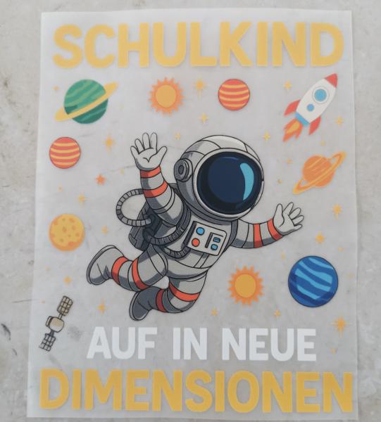 Bügelbild Schulkind neue Dimensionen