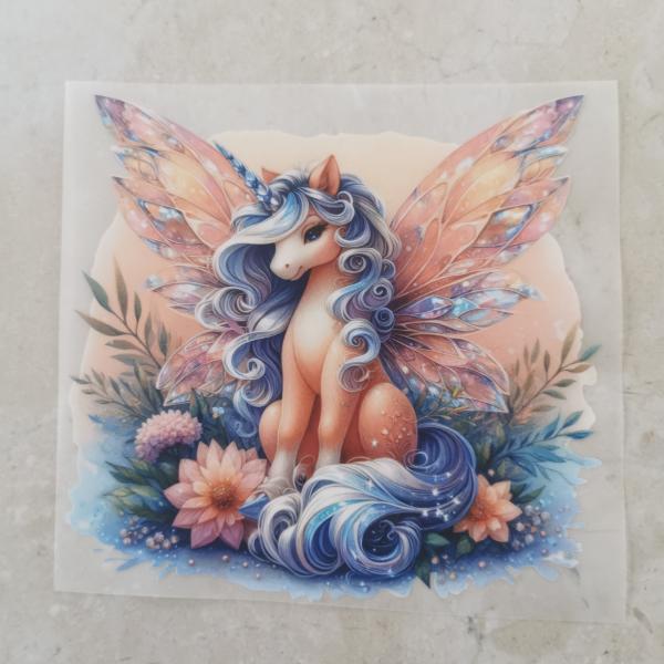 Bügelbild geflügeltes Einhorn peach