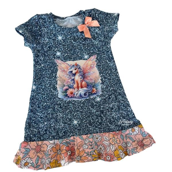 Bügelbild geflügeltes Einhorn peach