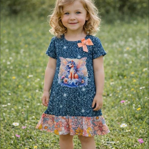 Bügelbild geflügeltes Einhorn peach