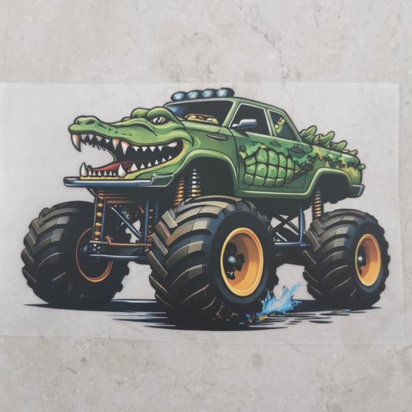Bügelbild Monstertruck Krokodil