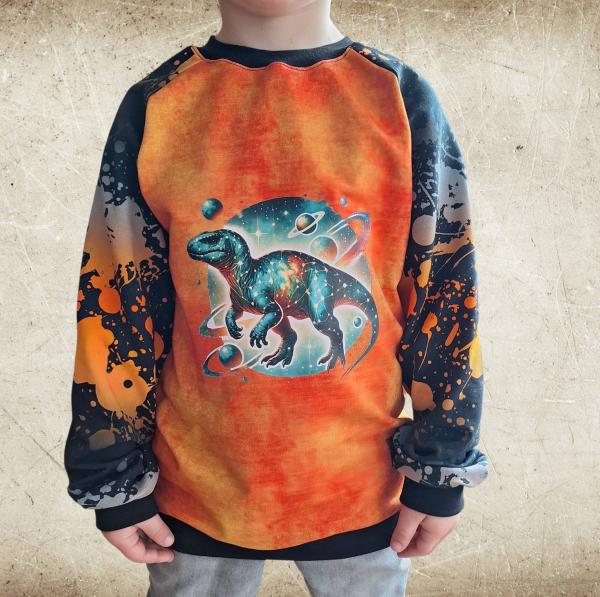 Bügelbild Galaxydino türkis