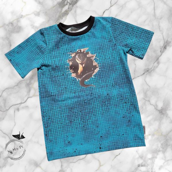 Bügelbild schwarze Schlange Mauerloch