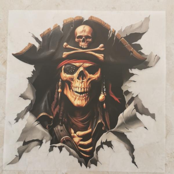 Bügelbild Piratenskull Augenklappe