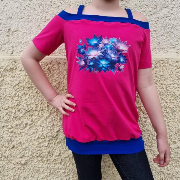 Bügelbild Galaxyflowers rosa-blau