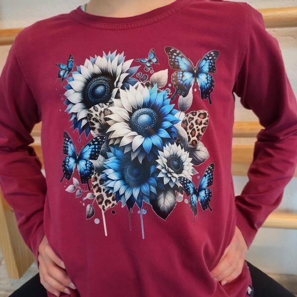 Bügelbild Leo-Sonnenblumen blau