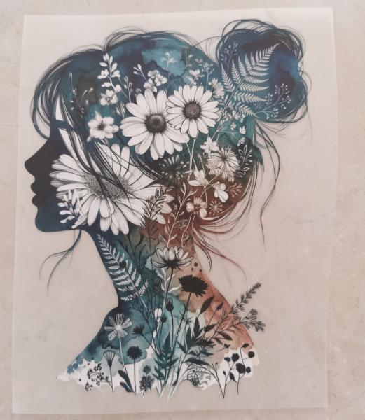 Bügelbild Damendesign floral