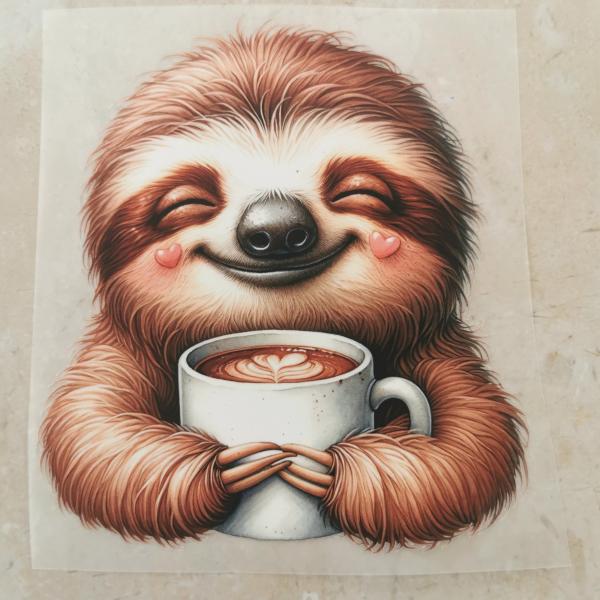 Bügelbild Fauli Kaffee-Liebe