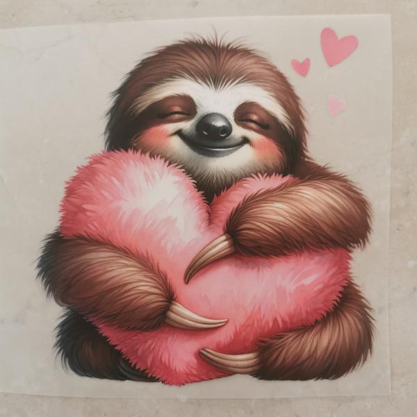 Bügelbild Fauli mit Herz