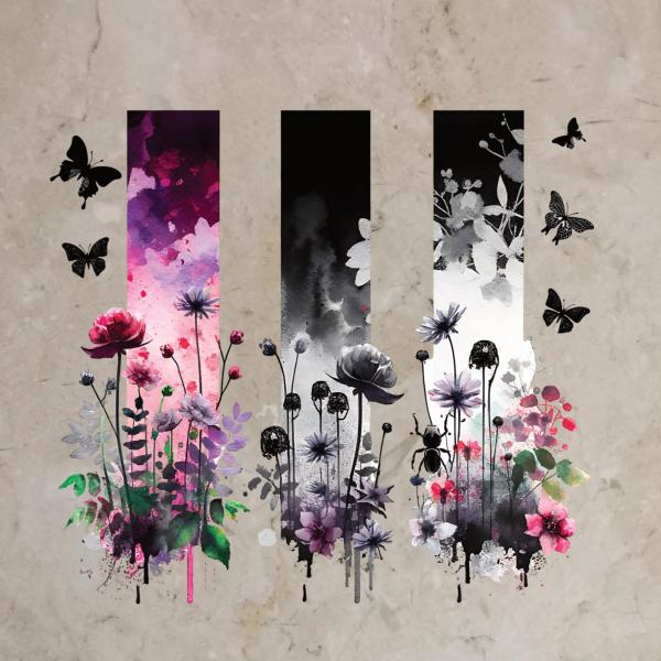 Bügelbild Dark flowers