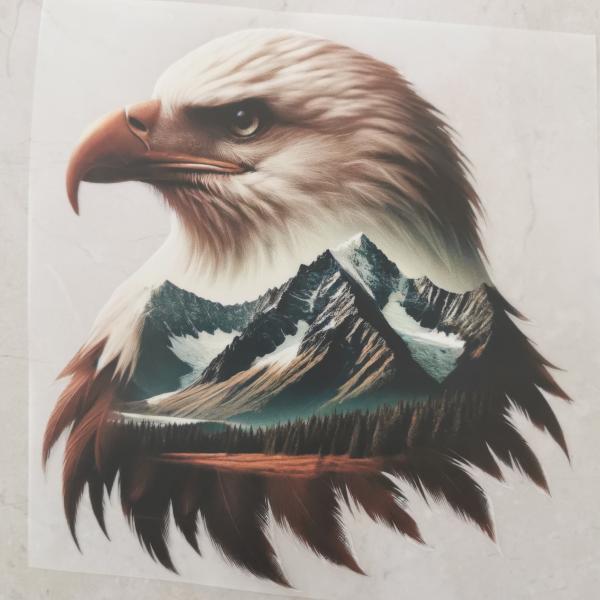 Bügelbild Adler Landschaft braun