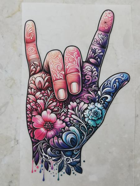 Bügelbild florale Hand
