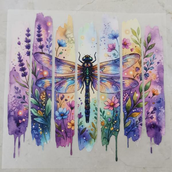 Bügelbild lila Libellen-Motiv