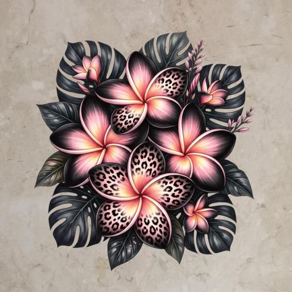 Bügelbild Plumeria Leo
