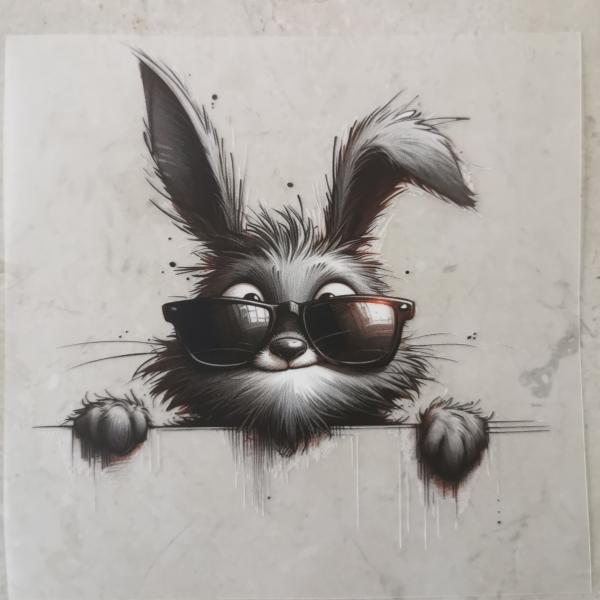 Bügelbild cooler Hase Sonnenbrille