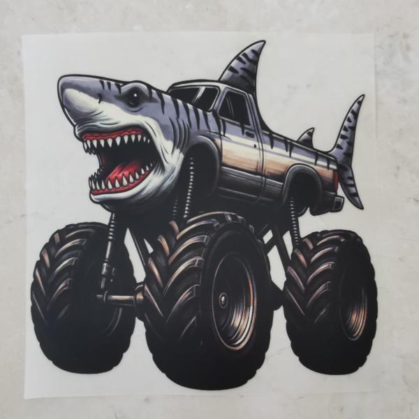 Bügelbild Tigerhai-Monstertruck