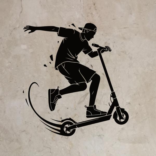 Bügelbild cooler Scooter-Fahrer