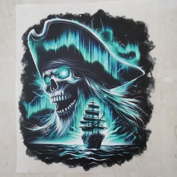 Bügelbild Lichter-Skull leuchtende Augen seitlich