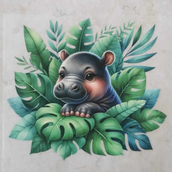 Bügelbild Dschungelhippo