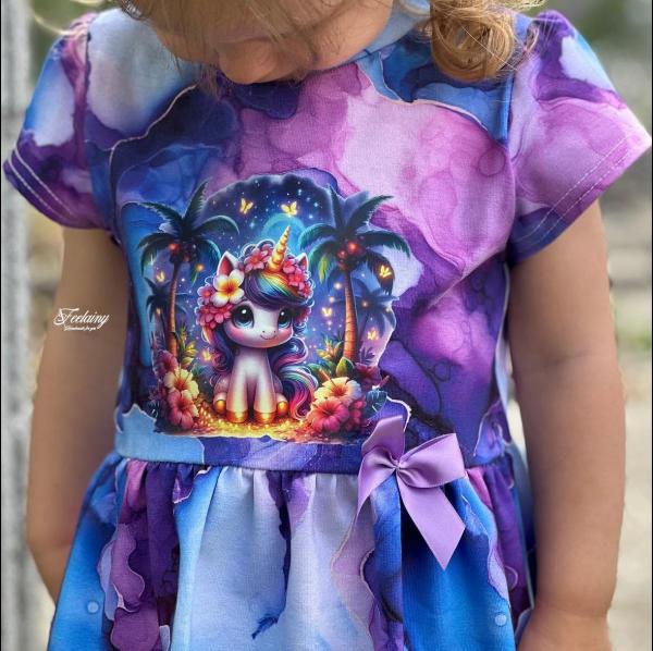 Bügelbild tropisches Einhorn bunte Strähne
