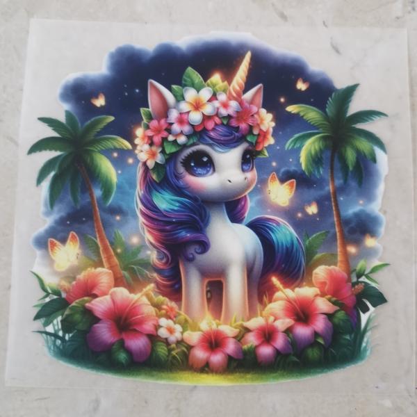 Bügelbild tropisches Einhorn stehend