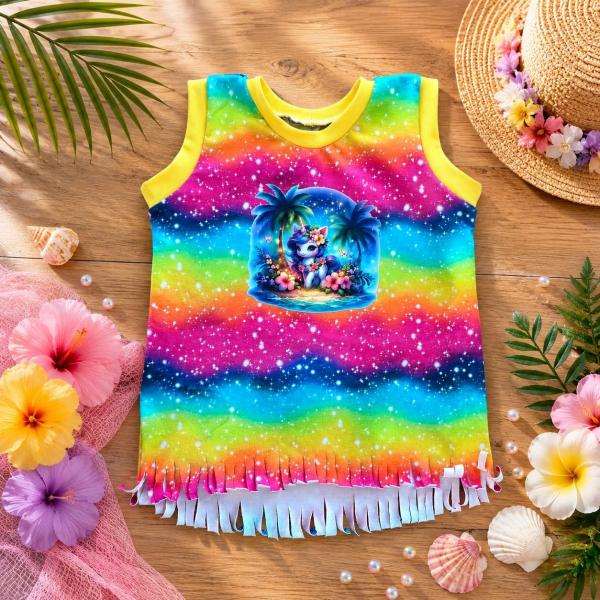 Bügelbild tropisches Einhorn türkis