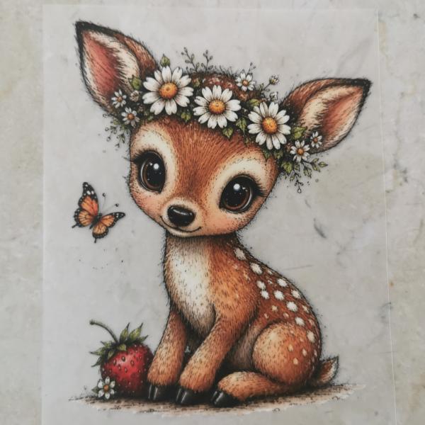 Bügelbild Blumenreh Erdbeere