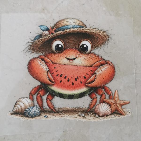Bügelbild Krebs mit Melone