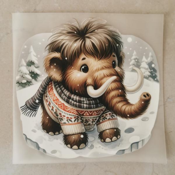 Bügelbild Mammut im Schnee