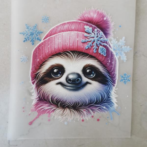 Bügelbild süßes Winterfaultier