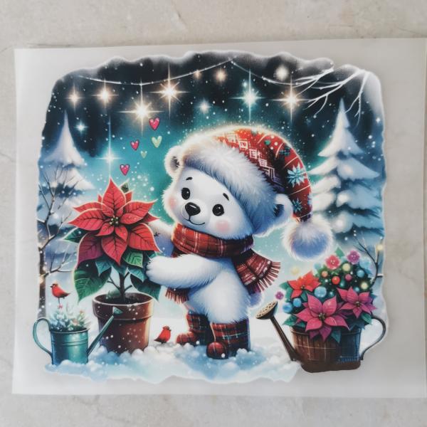 Bügelbild Eisbär am Weihnachtsstern